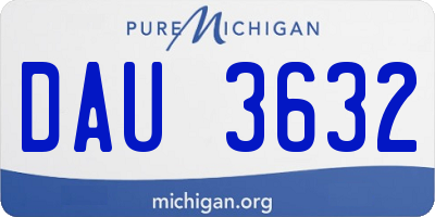 MI license plate DAU3632