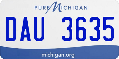 MI license plate DAU3635