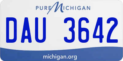 MI license plate DAU3642