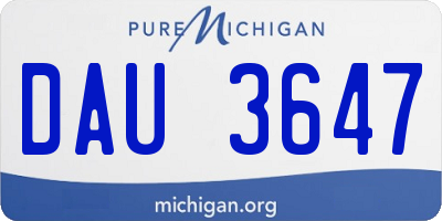 MI license plate DAU3647