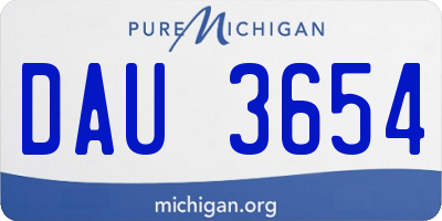 MI license plate DAU3654