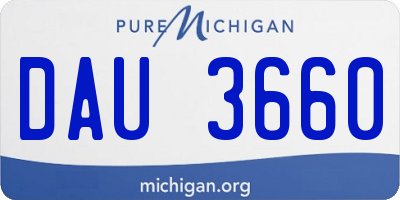 MI license plate DAU3660