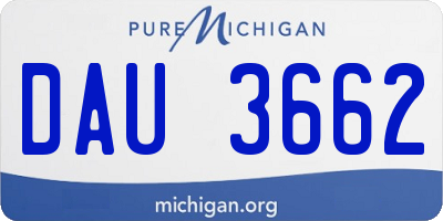 MI license plate DAU3662