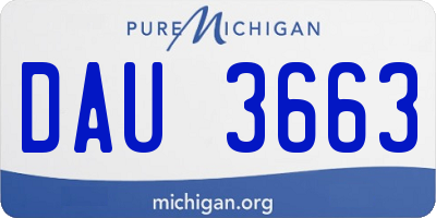 MI license plate DAU3663