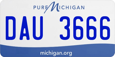 MI license plate DAU3666