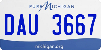 MI license plate DAU3667
