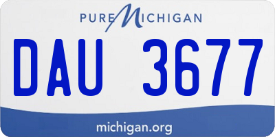 MI license plate DAU3677