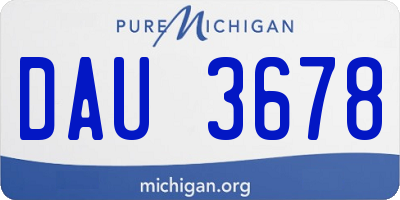 MI license plate DAU3678