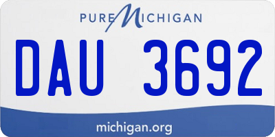 MI license plate DAU3692