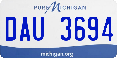 MI license plate DAU3694