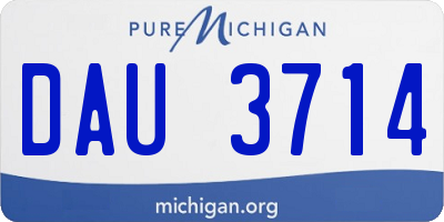 MI license plate DAU3714