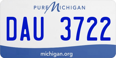 MI license plate DAU3722