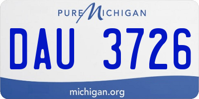 MI license plate DAU3726