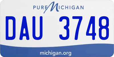 MI license plate DAU3748