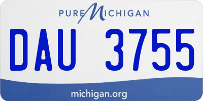 MI license plate DAU3755