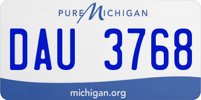 MI license plate DAU3768
