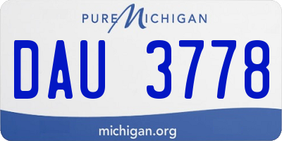 MI license plate DAU3778