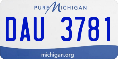 MI license plate DAU3781