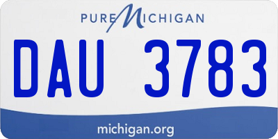 MI license plate DAU3783