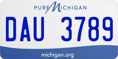 MI license plate DAU3789