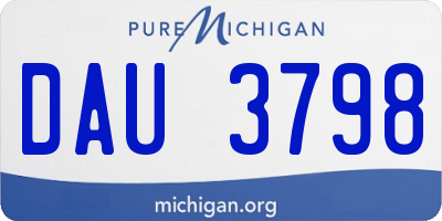 MI license plate DAU3798