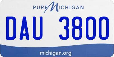 MI license plate DAU3800