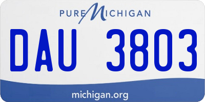MI license plate DAU3803