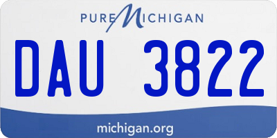 MI license plate DAU3822