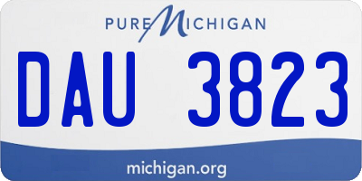 MI license plate DAU3823