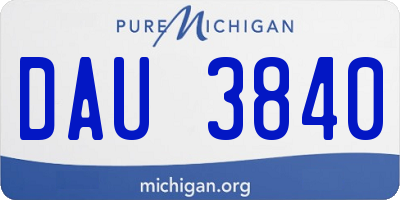 MI license plate DAU3840