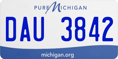 MI license plate DAU3842