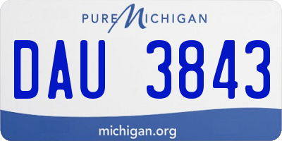 MI license plate DAU3843