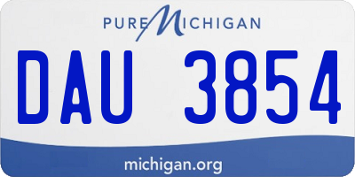 MI license plate DAU3854