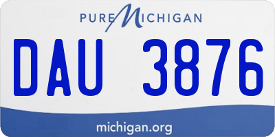MI license plate DAU3876