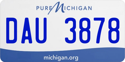 MI license plate DAU3878