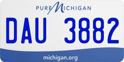 MI license plate DAU3882
