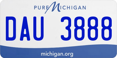 MI license plate DAU3888