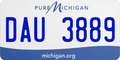 MI license plate DAU3889