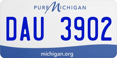 MI license plate DAU3902