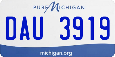 MI license plate DAU3919