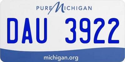 MI license plate DAU3922