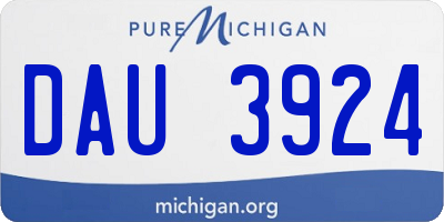 MI license plate DAU3924