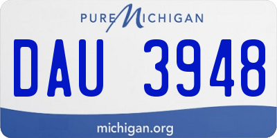 MI license plate DAU3948