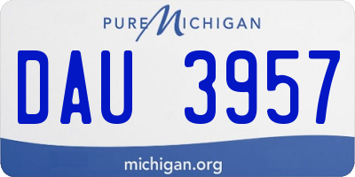 MI license plate DAU3957