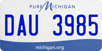 MI license plate DAU3985