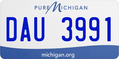 MI license plate DAU3991