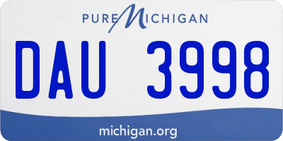 MI license plate DAU3998