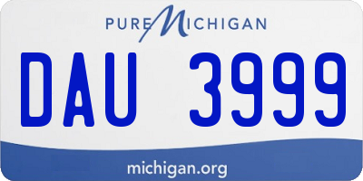 MI license plate DAU3999