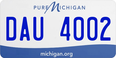 MI license plate DAU4002