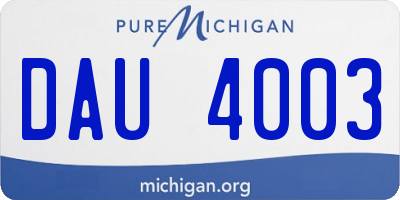 MI license plate DAU4003